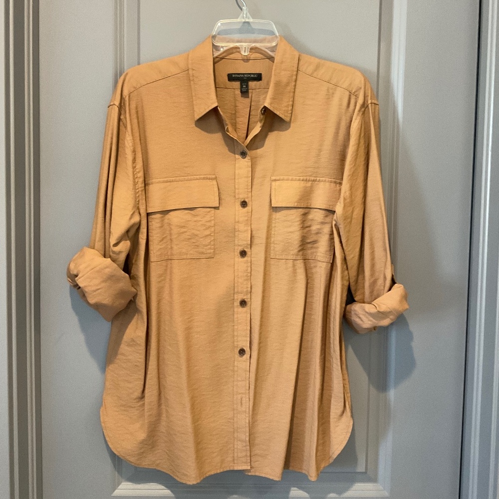 Tobacco brown button up blouse